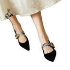 Damen elegante Slingback-Pumps mit modischem Schnallenakzent R&B