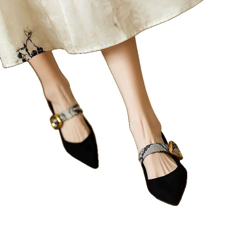 Damen elegante Slingback-Pumps mit modischem Schnallenakzent R&B