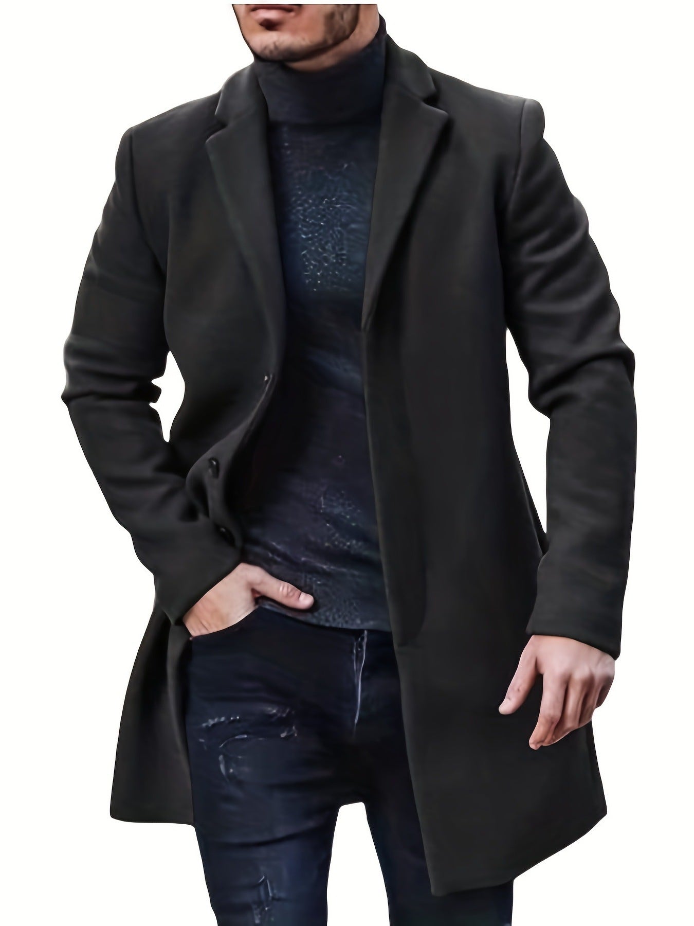 Herren Wollmantel minimalistisch