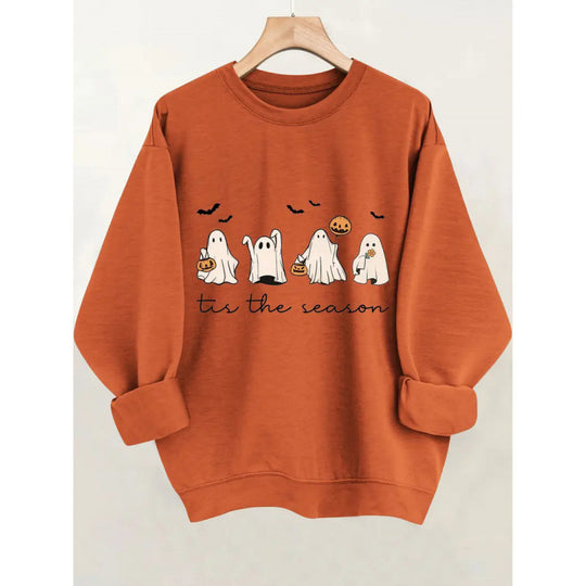 Damen Sweatshirt mit verspielt gruseligem Motiv R&B