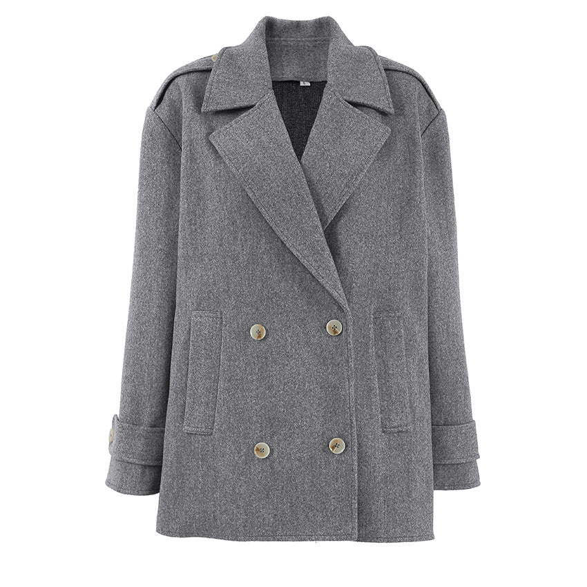 Damen Oversized Wollmantel R&B