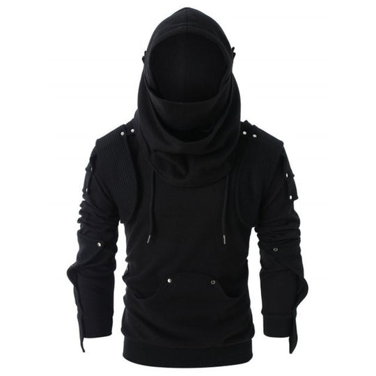Herren stylischer Hoodie mit innovativem Kragen und praktischen Taschen R&B