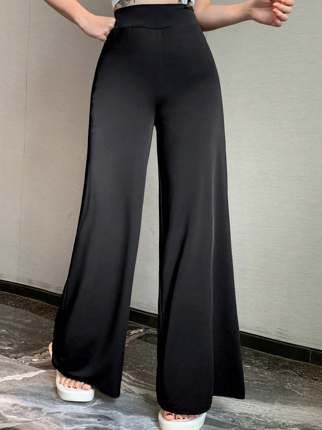 Damen Hochtaillierte Palazzo-Hose R&B