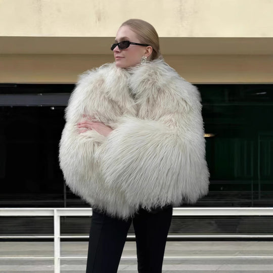 Damen luxuriöse Kunstpelzjacke R&B