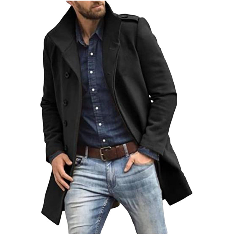 Herren klassischer Trenchcoat mit modernem Schnitt R&B