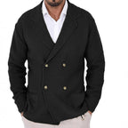Herren Strickjacke mit doppelter Knopfleiste und modernen Taschen
