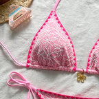 Damen Triangel-Bikini-Set mit floralen Stickereien R&B