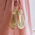 Damen Elegante Zehentrenner-Sandalen mit glänzendem Riemendesign R&B