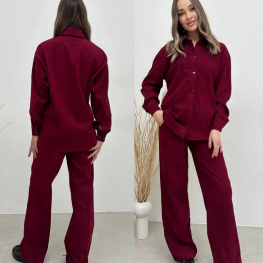 Damen Lässiges Kombination aus Hemd und Hose R&B