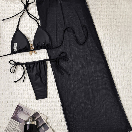 Damen Bikiniset mit transparentem Strandüberwurf R&B