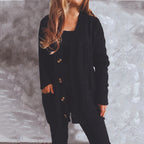 Damen Grobstrickjacke mit eleganten Knopfdetails und lässigem Schnitt R&B