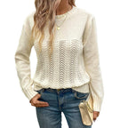 Damen Strickpullover mit raffiniertem Wellenmuster sowie hoher Flexibilität R&B