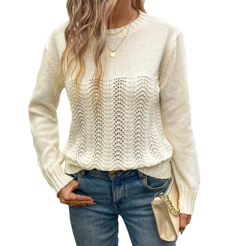 Damen Strickpullover mit raffiniertem Wellenmuster sowie hoher Flexibilität R&B