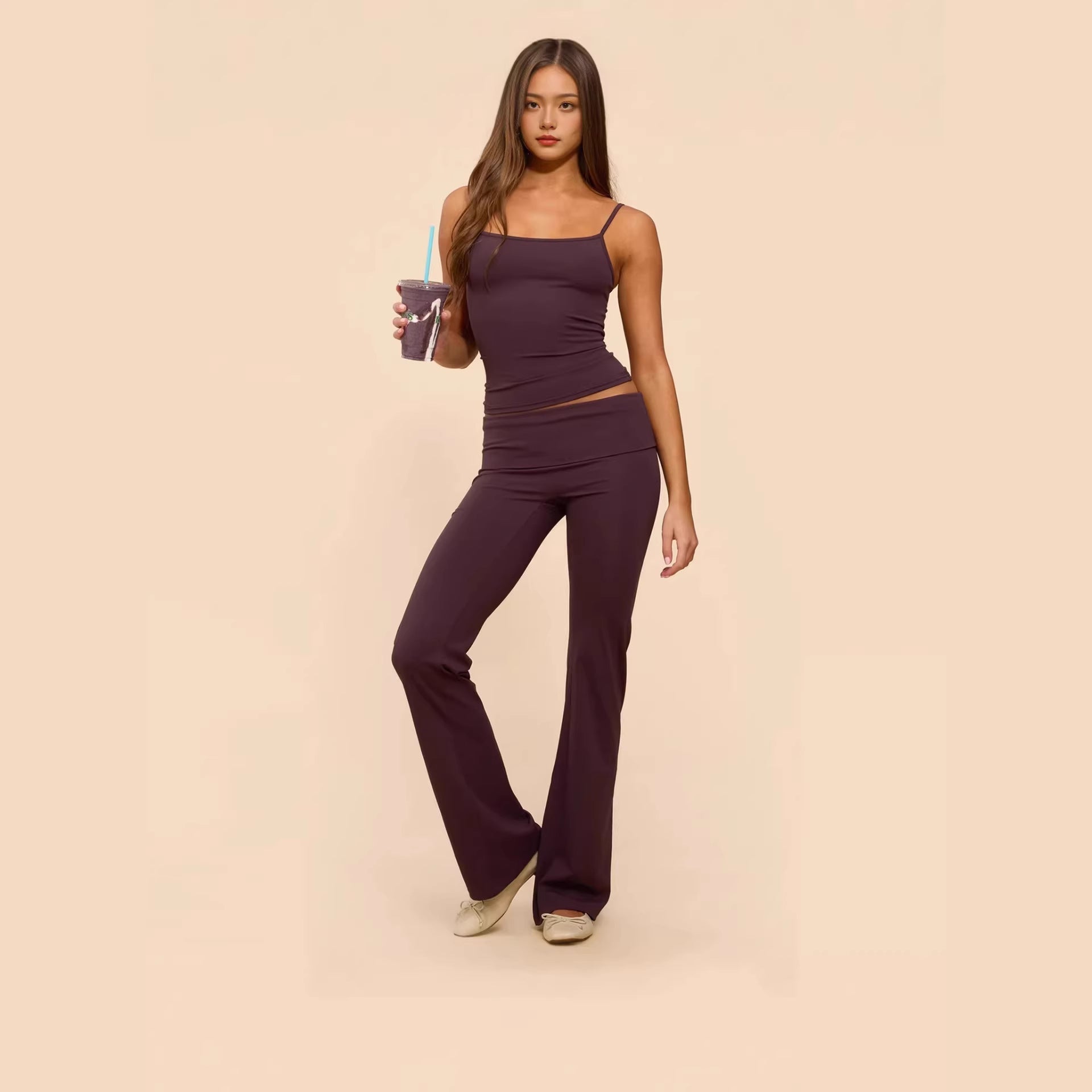 Damen Sportliches Tanktop mit Spaghettiträgern R&B