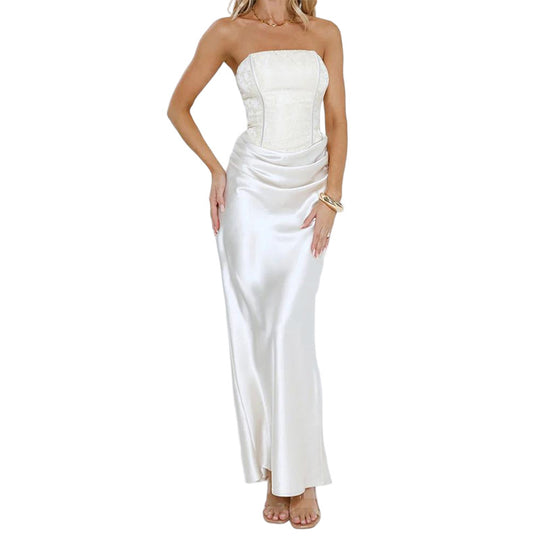 Damen Elegantes strapazierfähiges Abendkleid mit gerafft und Korsett-Oberteil R&B