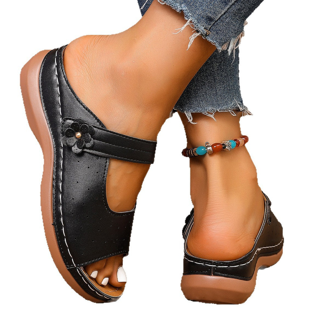 Damen Komfortable Slipper mit Blumendekor R&B