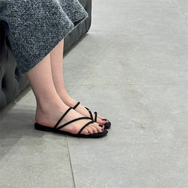 Damen Elegante und glamouröse Sandalen mit funkelnden Riemen R&B