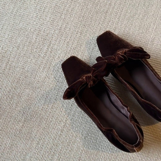 Damen Ballerina-Schuhe mit sanften Rüschen und eleganter Schleifenverzierung R&B