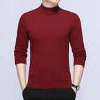 Herren stilvoller Rollkragenpullover aus weichem Baumwollmix R&B