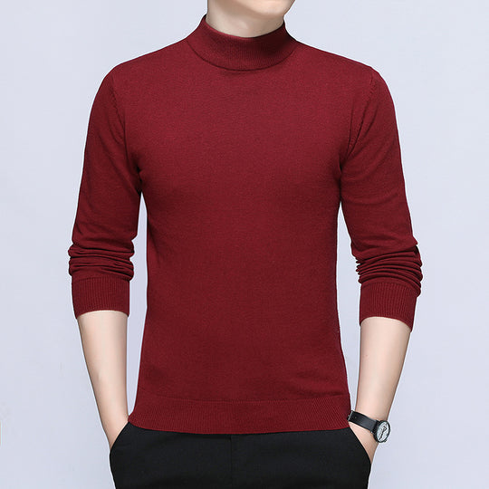 Herren stilvoller Rollkragenpullover aus weichem Baumwollmix R&B