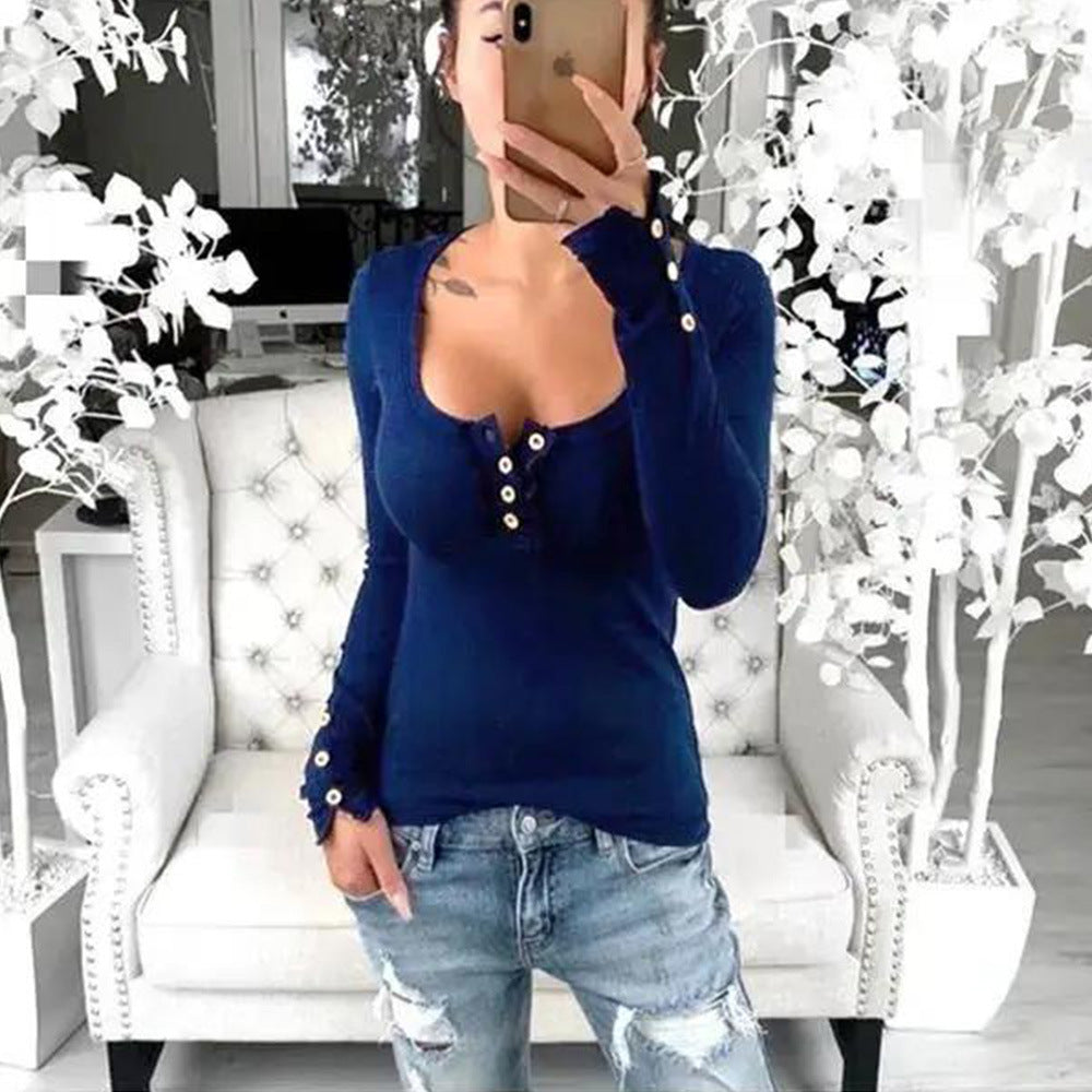 Damen Langarmshirt mit eleganten Knopfdetails R&B