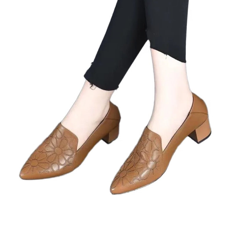Damen Elegante und modische Slingback-Pumps mit Blumendesign und Blockabsatz R&B