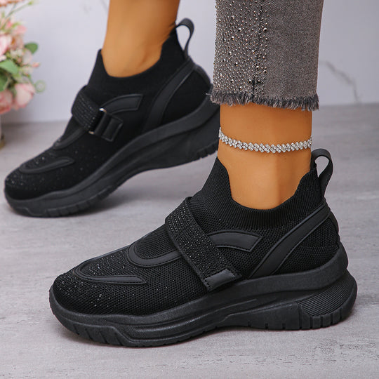 Damen Sportliche Sneakers mit Glitzer-Applikationen R&B