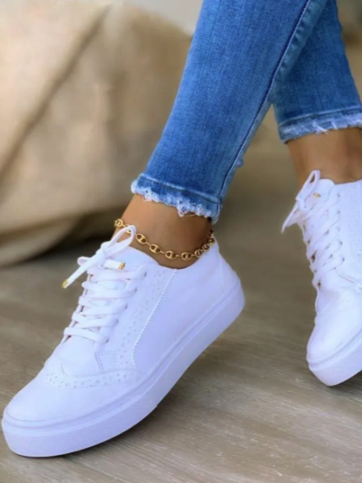 Damen Sneaker mit modischem Textilobermaterial und dämpfender Sohle R&B