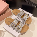 Damen Komfortable und stilvolle Clogs mit doppeltem Riemen und Verstellbarem Schnallenverschluss EB