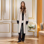 Damen eleganter Übermantel mit weitem Schnitt und Gürtel R&B
