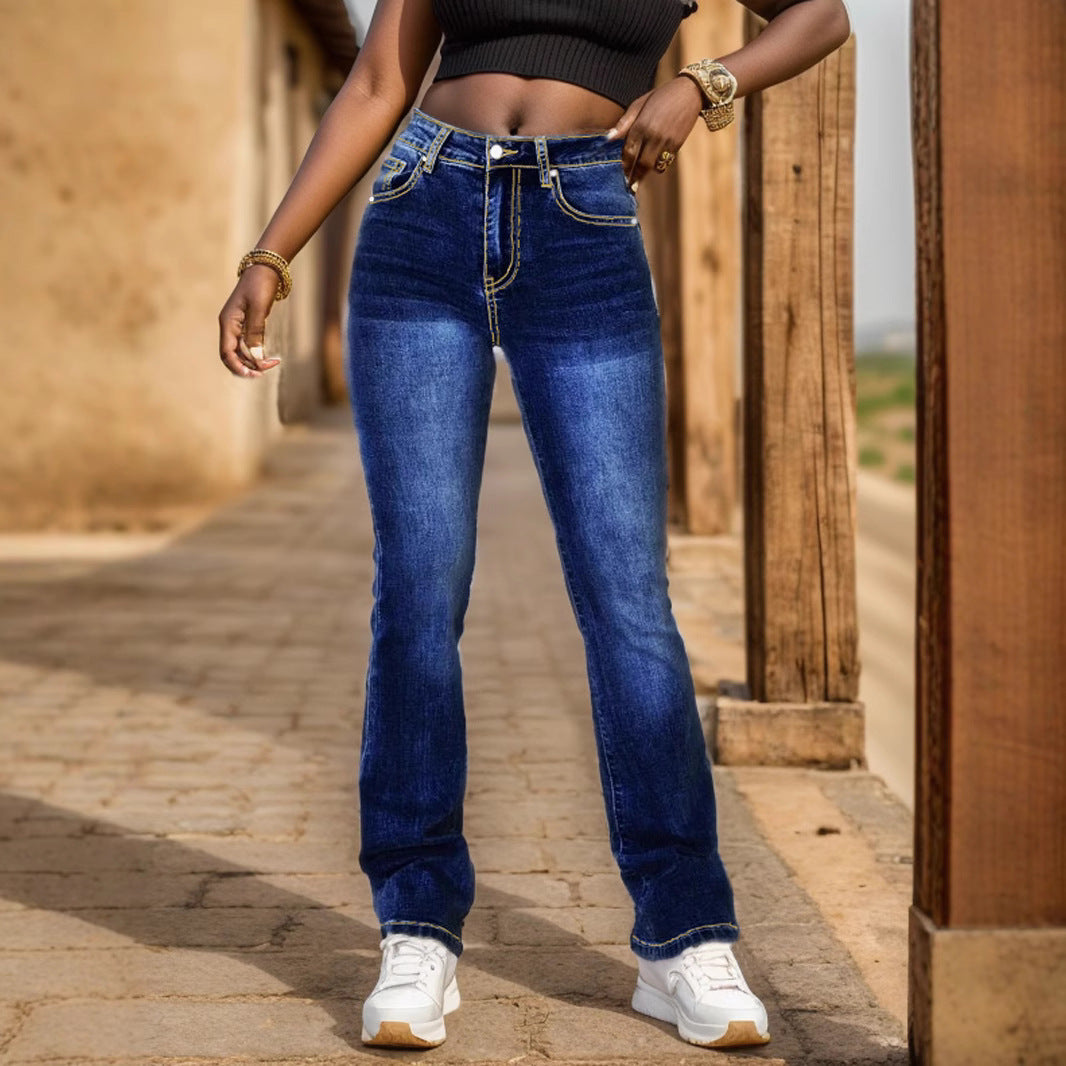 Damen Hochgeschnittene Jeans