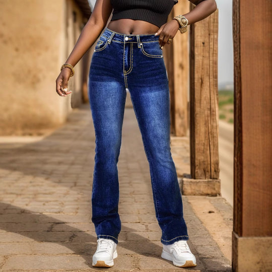 Damen Hochgeschnittene Jeans R&B