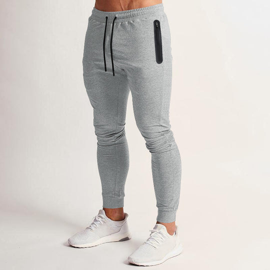 Herren nan schmal geschnittene Funktions-Jogginghose mit wasserdichter Reißverschlusstasche und elastischem Bund R&B