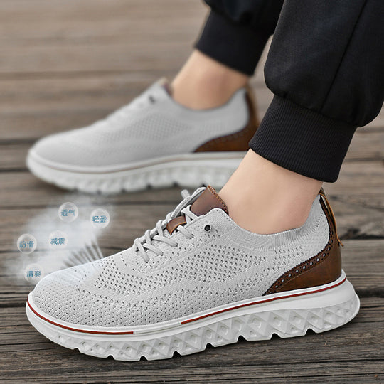 Herren nan atmungsaktive Strick-Sportschuhe mit stoßdämpfender Wabensohle R&B