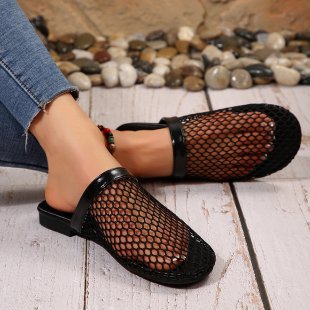 Damen elegante Mules mit glänzendem Obermaterial R&B