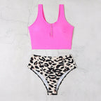 Damen Bikini-Set mit modischem Cropped-Oberteil und hoch geschnittenem Unterteil R&B
