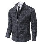 Herren modische Strickjacke mit hochabschließendem Kragen und stilvollem Zipper