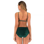 Damen Triangel-Bikini mit luxuriösem Samtstoff und glamourösen Verzierungen R&B