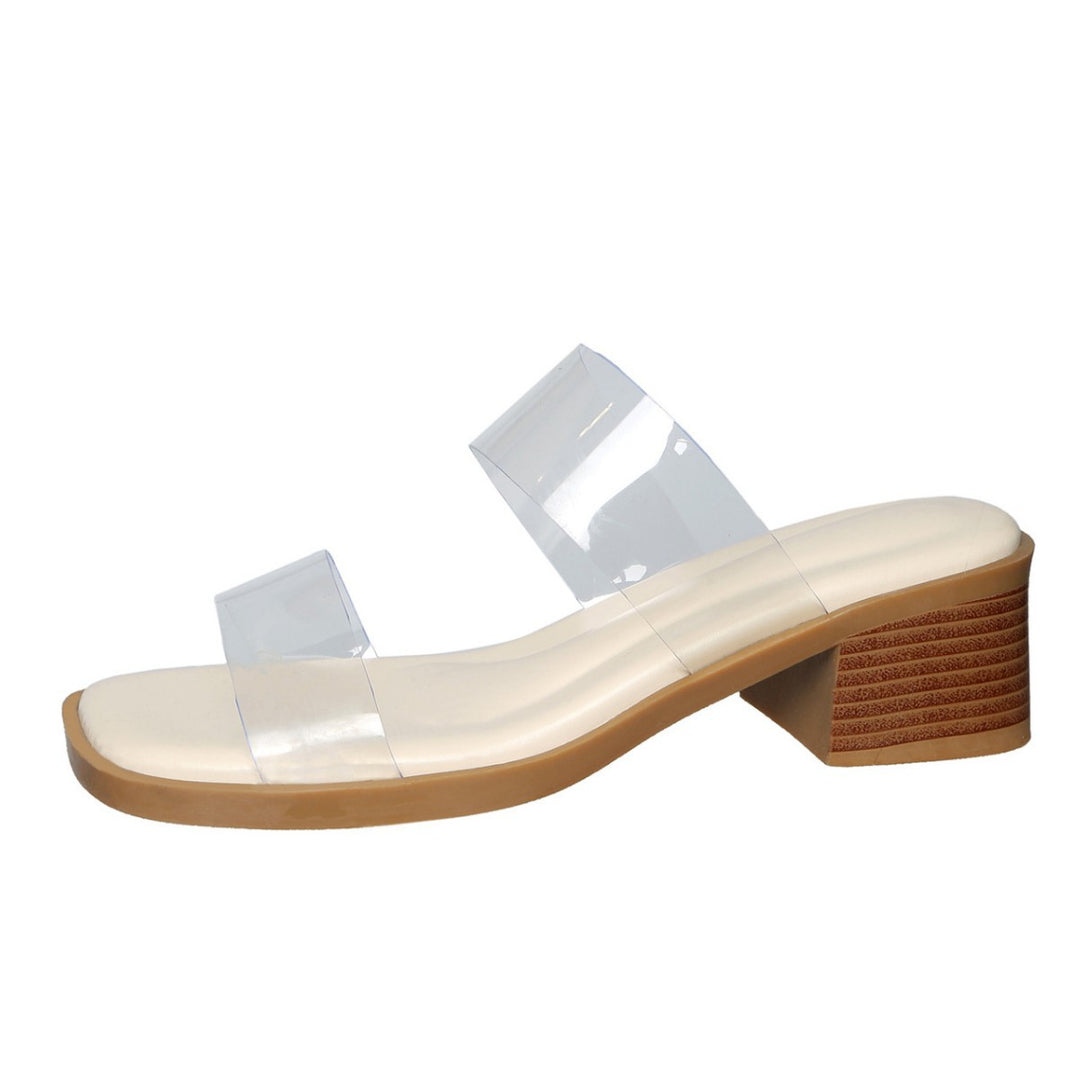 Damen transparente Absatzsandalen mit stilvollem Blockabsatz R&B
