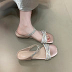 Damen Glamouröse Sandalen mit schimmernden Riemen und komfortabler Sohle R&B