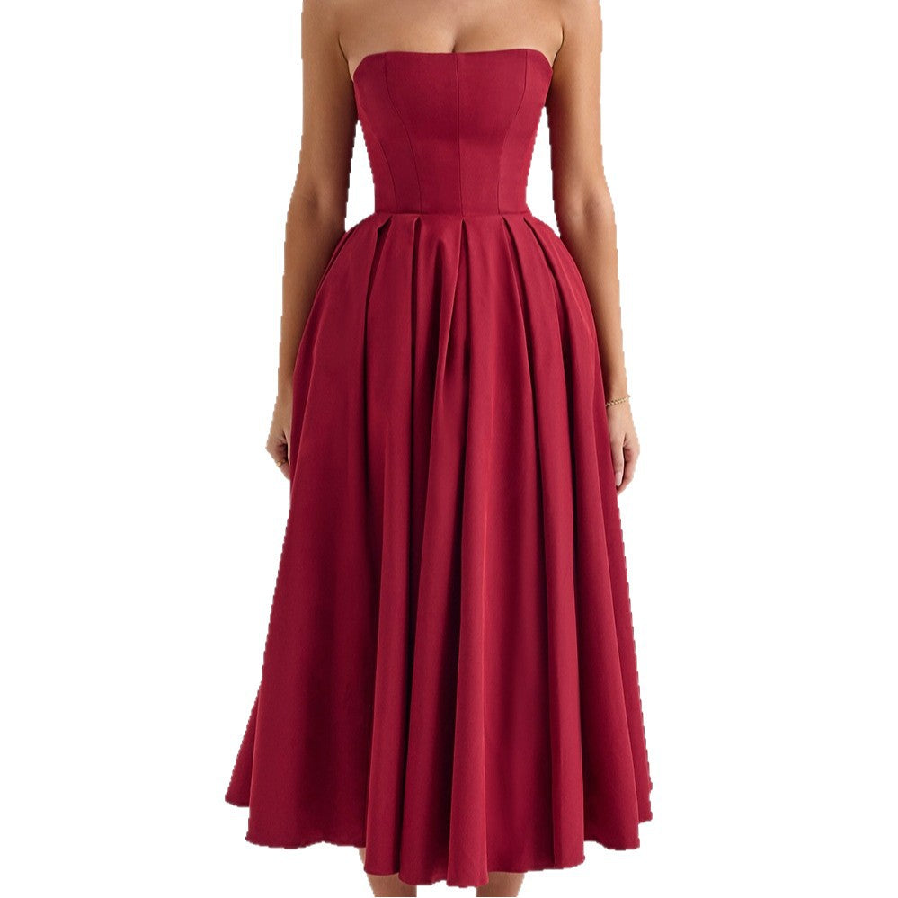 Damen Maxi Kleid mit tailliertem Oberteil und schwingendem Rock R&B