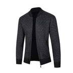 Herren Strickjacke mit modernem Rautenmuster und Reißverschluss R&B