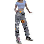 Damen Lässige Print-Hose mit herbstlichem Motiv R&B