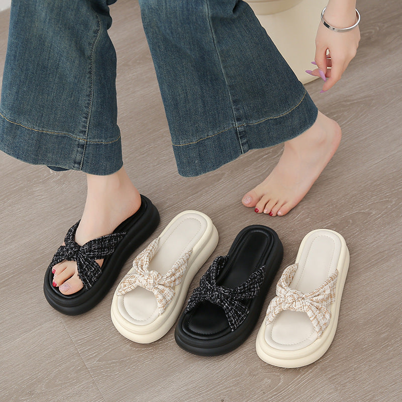 Damen Bequeme Slippers mit modischem Schleifen-Design R&B