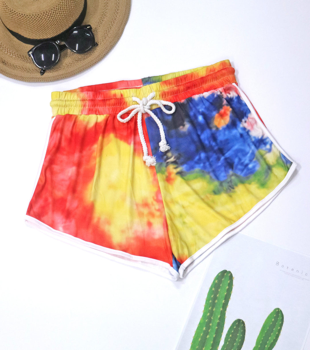 Damen lässige Badeshorts mit kreativem Farbverlauf R&B