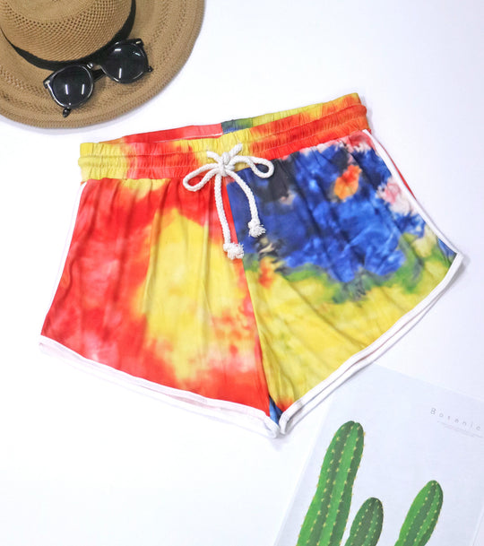 Damen lässige Badeshorts mit kreativem Farbverlauf R&B