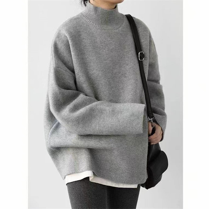Damen Hochwertiger Rollkragenpullover mit oversized Schnitt und eleganten Ärmelabschlüssen R&B