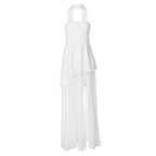 Damen Elegantes Abendkleid mit asymmetrischem Saum und verführerischem Schlitz R&B
