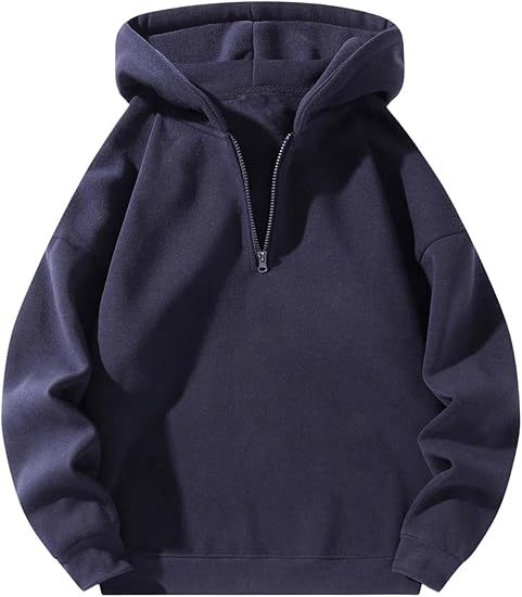 Herren sportlicher Kapuzenpullover mit halbem Reißverschluss R&B