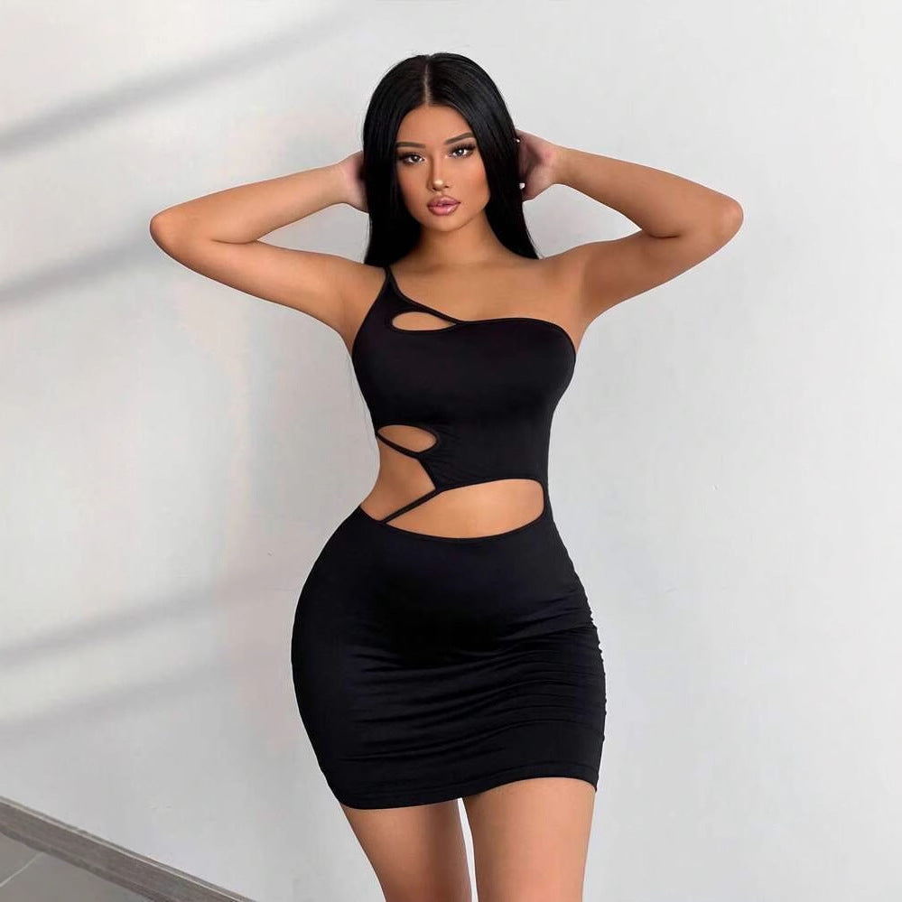 Damen Cut-Out Minikleid mit asymmetrischem Design R&B